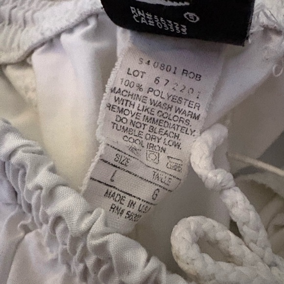 Vintage Nike White Running Shorts Mens Large USA Made Embroidered Swoosh - Picture 4 of 6